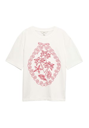 Marks & Spencer, GRAPHIC OVERSIZED - T-shirt print - white mix