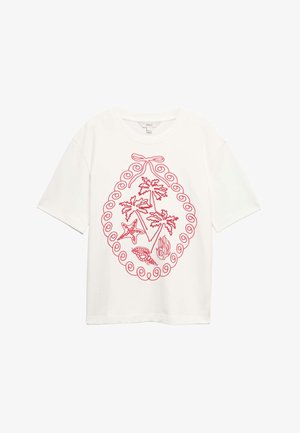 Marks & Spencer, GRAPHIC OVERSIZED - T-shirt print - white mix