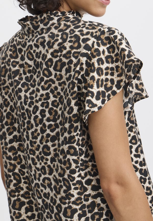 BYHINVA LEOPARD BLOUSE - Blouse - coffee liqueúr mix4