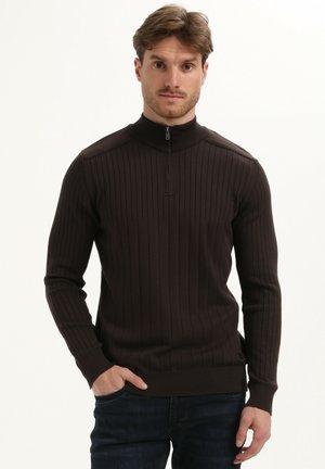 HALFZIP STAND COLLAR - Trui - oak brown