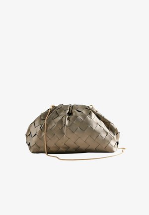 Next, OVERSIZED WEAVE SNAP CLUTCH BAG . - Clutch - bronze