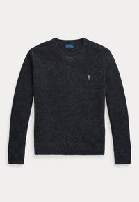 WAFFLE-KNIT WOOL-COTTON SWEATER - Pullover - mottled dark grey