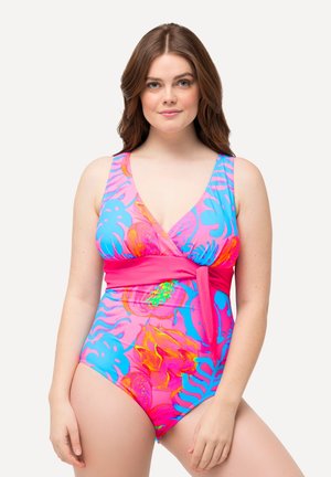 NEON LEAF PRINT - Badpak - turquoise blue