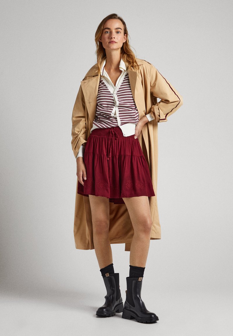 Pepe Jeans A-lijn rok bordeauxrood Pepe Jeans A-lijn rok bordeauxrood