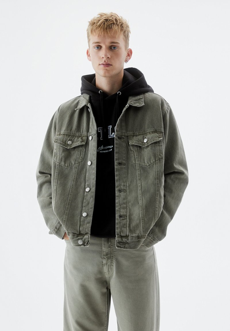 PULL&BEAR BASIC Denim jacket khaki Zalando.ie