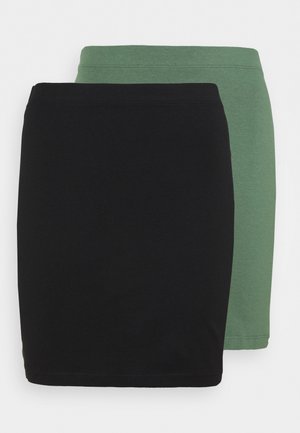 2 PACK - Mini skirts - khaki/black