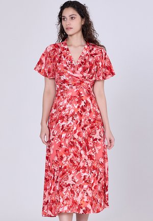 Smart and Joy MIDI À EFFET CROISÉ ET IMPRIMÉ ABSTRAIT - Robe de jour - rouge