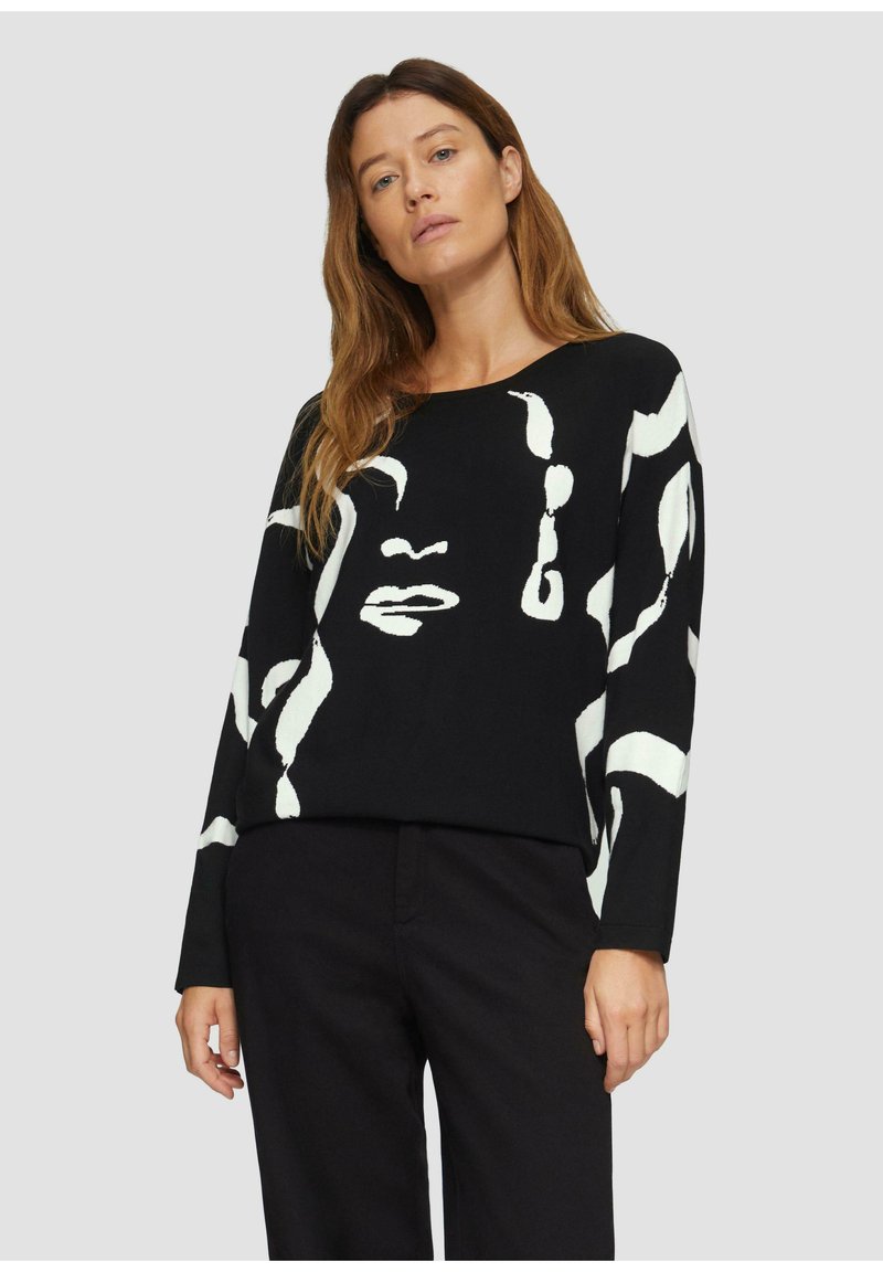 s.Oliver BLACK LABEL MIT FLEDERMAUSÄRMELN - Jumper - schwarz
