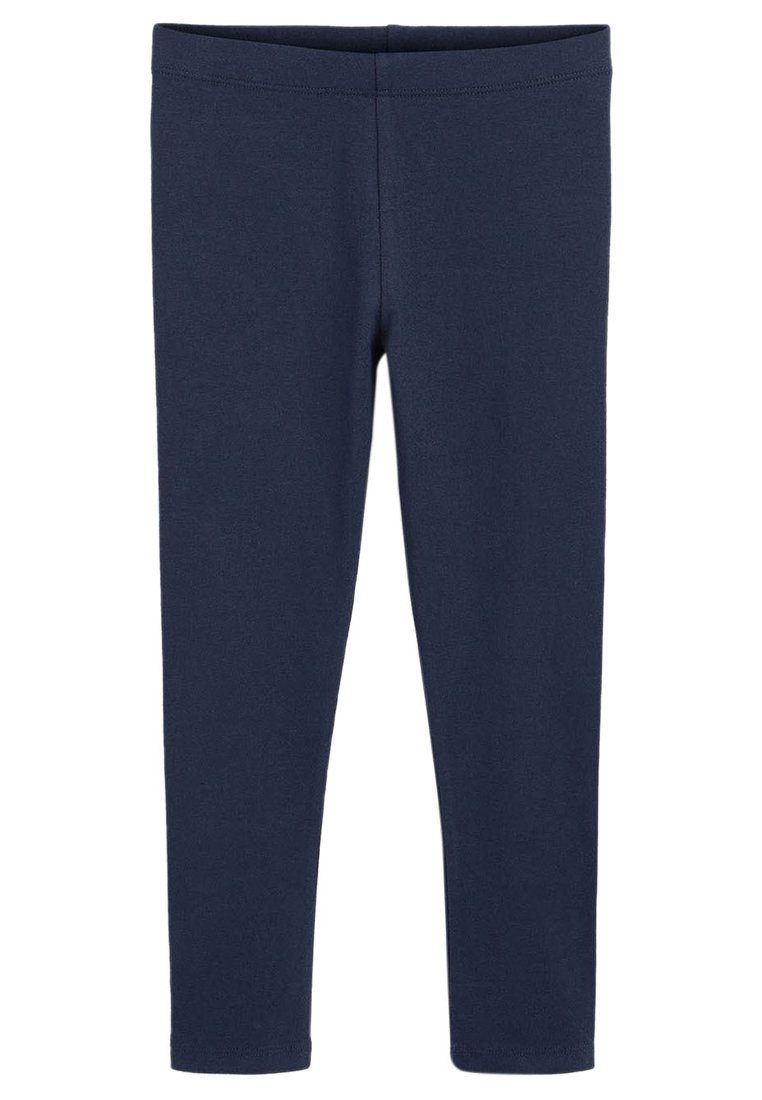 Mereväe sinist värvi säärised, valmistatud venivast kangast, kõrge vöökohaga ja kitsas lõikega, ilma nähtavate mustrite või rõhutusteta.