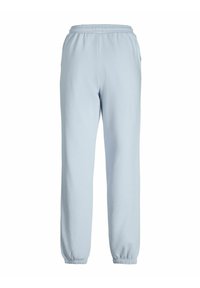 Lyseblå sweatpants med elastisk talje og snævre håndled. Lavet af blødt stof for komfort, med en glat overflade.