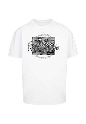 Upscale by Mister Tee, FEARLESS LEGEND HEAVY OVERSIZE TEE - T-shirts print - white