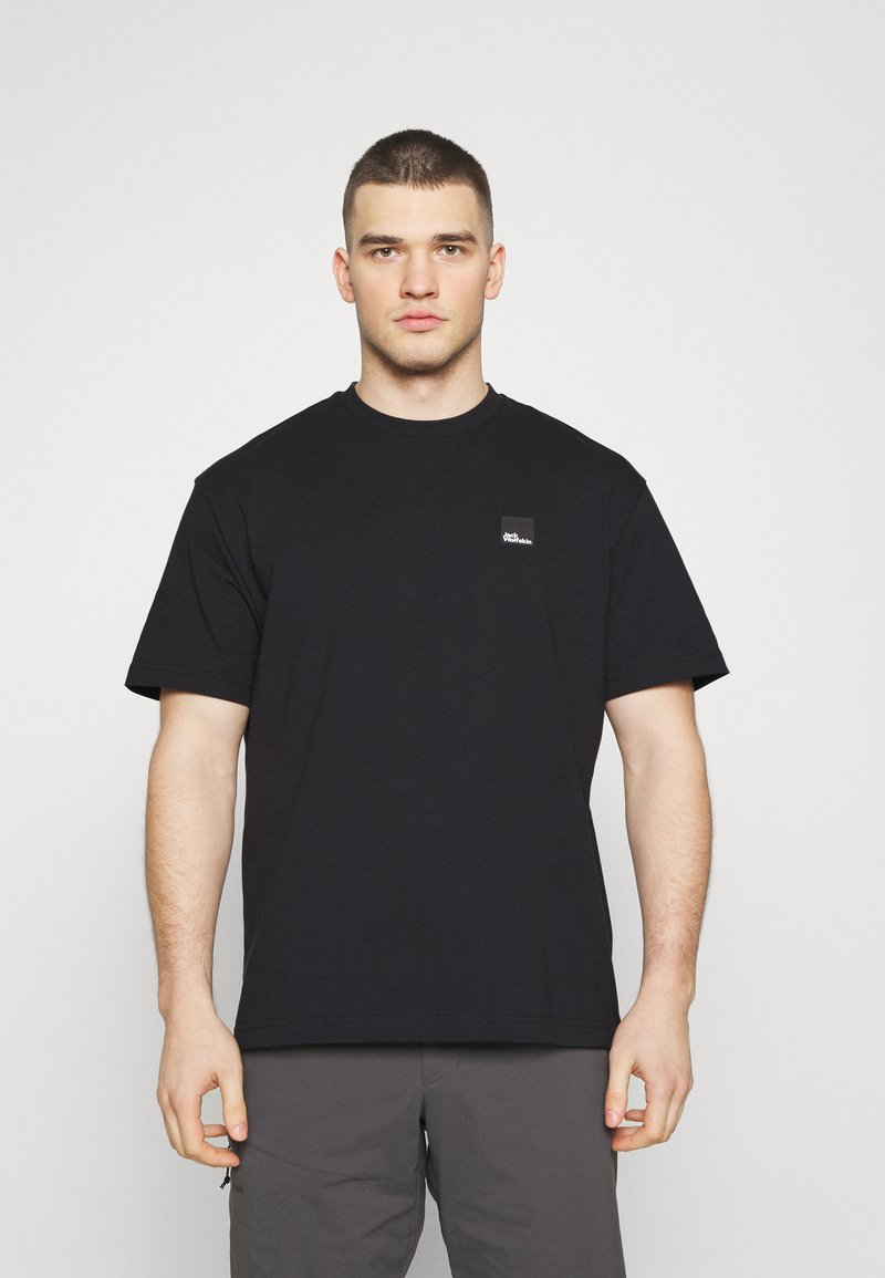 Jack Wolfskin ESCHENHEIMER Basic Tshirt granite black/black Zalando.co.uk