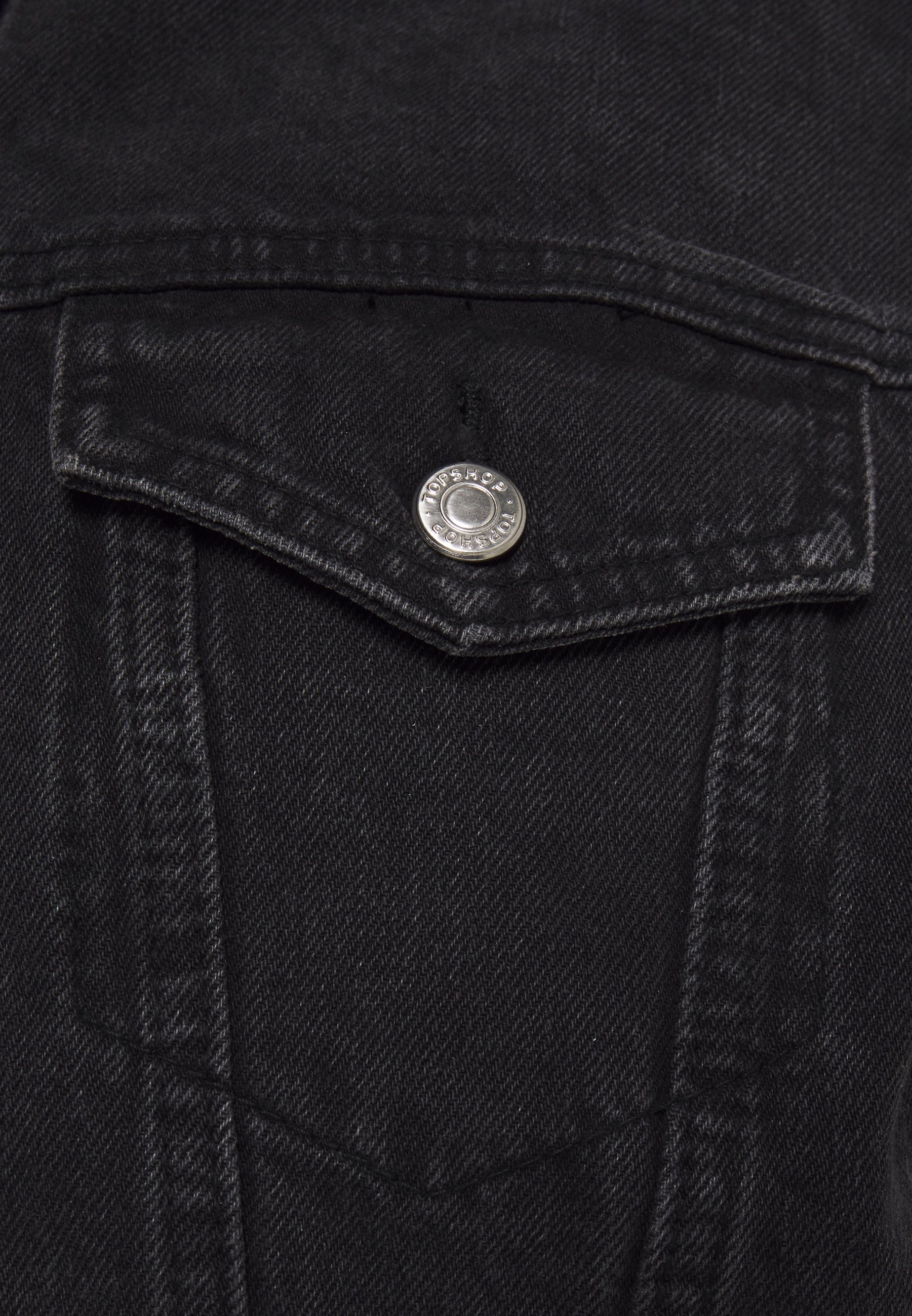 washed black oversized denim jacket