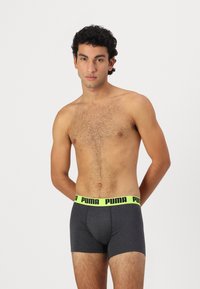 Puma MEN EVERYDAY 4 PACK  - Boxer alsónadrág - green/yellow/black
