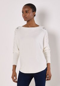 Apricot RHINESTONE EMBELLISHED  - Pullover - white