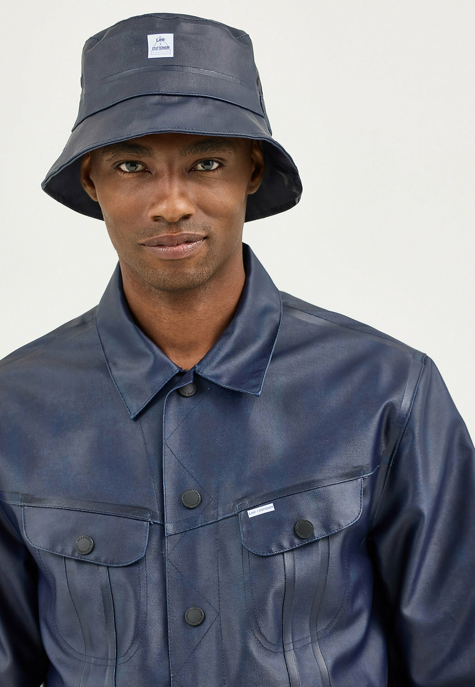 Stutterheim Bucket Hat Lee® x Stutterheim Bucket Hat - Aviator Navy | British Attire main image 3