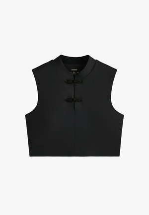 OYSHO, COMFORTLUX MANDARIN COLLAR TANK TOP - Blouse - black