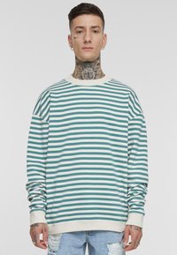 Urban Classics STRIPED CREWNECK - Sudadera - whitesand paleleaf