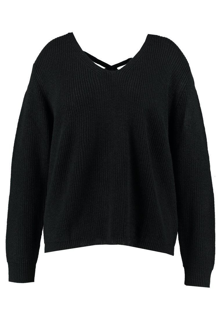 Damen Strickjacken | Urban Classics Curvy LADIES BACK LACE UP Strickpullover black/schwarz - FX70469 Damen Strickjacken | Urban Classics Curvy LADIES BACK LACE UP Strickpullover black/schwarz - FX70469