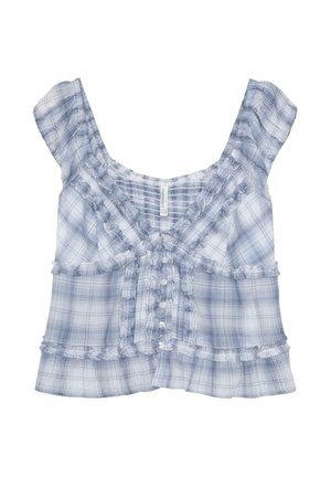 Stradivarius, FLOWING BUTTON TOP - Blouse - blue