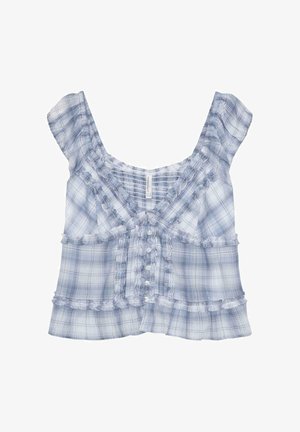 Stradivarius, FLOWING BUTTON TOP - Bluza - blue