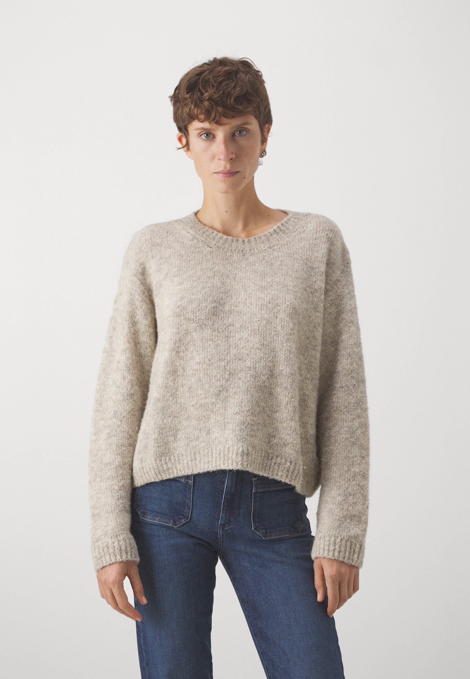 American Vintage Trui mottled light grey lichtgrijs gemeleerd Zalando.be