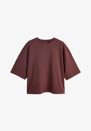 Next, RELAXED BOXY ELBOW LENGTH CREW NECK - Lihtne T-särk - chocolate brown