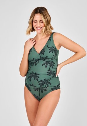 JoJo Maman Bébé MATERNITY FIT  PALM PRINT SET - Badedragt - khaki