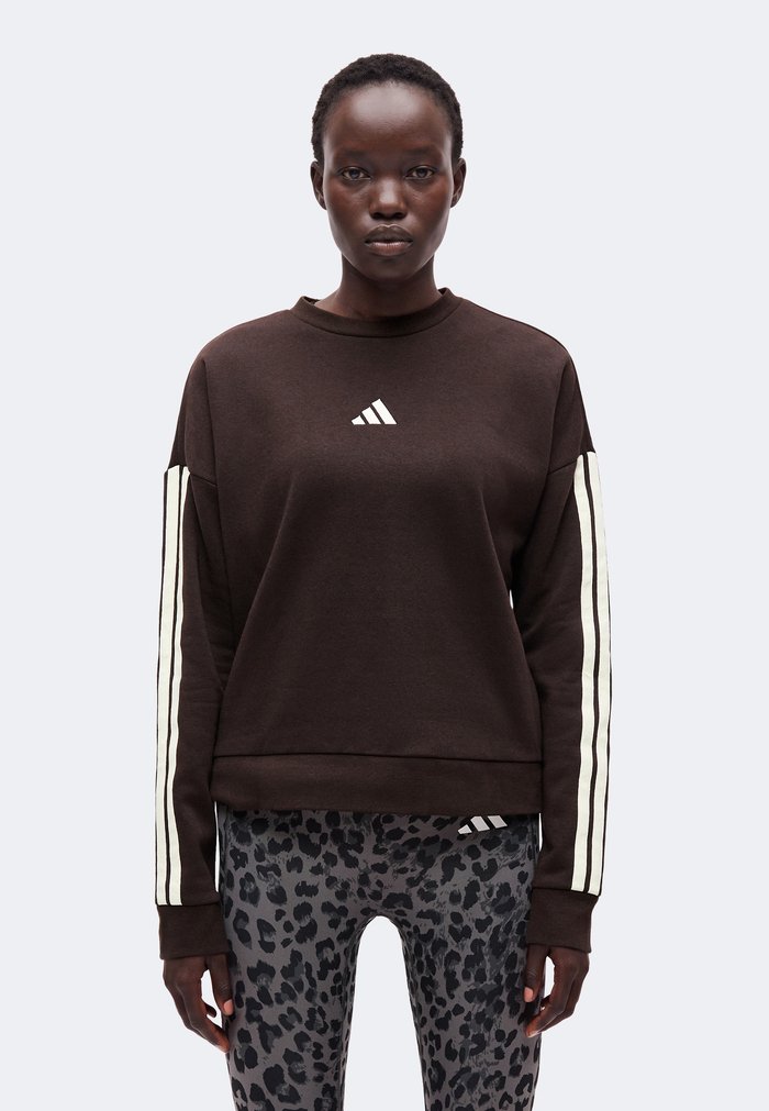 adidas ESSENTIALS 3 STRIPES - Sweatshirt - aurora coffee/ivory