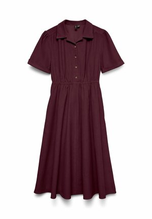 Vero Moda Curve, DRESS VMRAY MIDI DRESS - Robe chemise - winetasting
