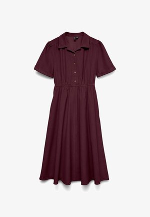 Vero Moda Curve, DRESS VMRAY MIDI DRESS - Robe chemise - winetasting