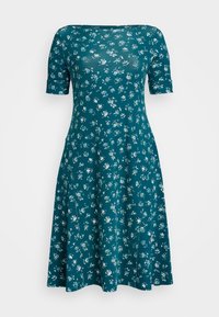 Lauren Ralph Lauren Woman FLORAL STRETCH COTTON MIDI DRESS - Jerseyklänning - indigo multi