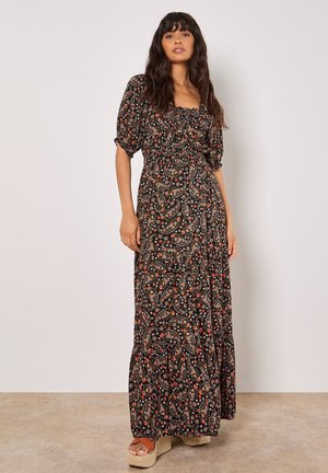 FLORAL PAISLEY MILKMAID - Maxikleid - black