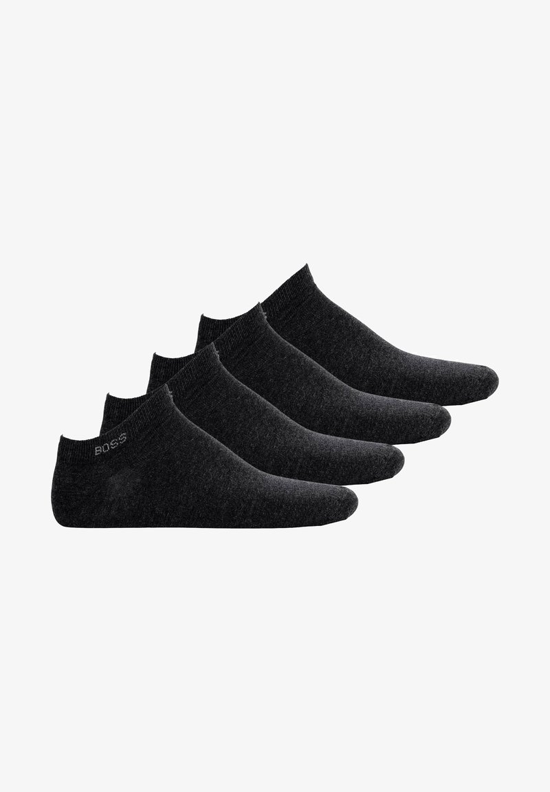 Fire par sorte, lavkortstrømper i sort med en blød tekstur og ribbede manchetter, der har en lille logodetalje på én af strømperne.