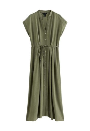 New Look, KHAKI TOGGLE SHIRT MIDI DRESS - Vestido camisero - olive