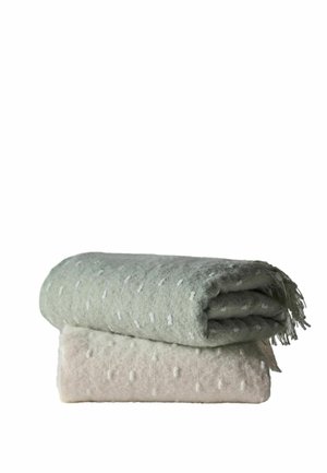 THE SET, THE SET 2 PACK DOBBY SPOT BRUSHED THROWS UNISEX - Throw - green cream