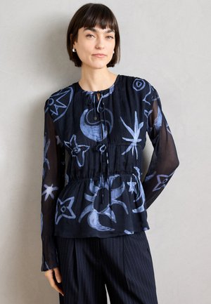 PRINTED TIED FRONT TOP - Blouse - cosmic sky spaced