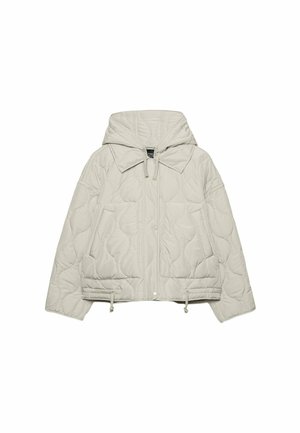 Stradivarius HOODED PUFFER  - Talvitakki - white