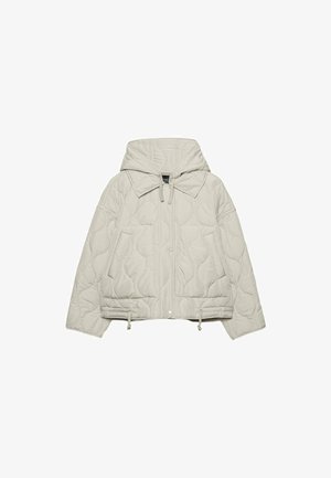 Stradivarius HOODED PUFFER - Veste d'hiver - white
