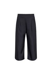 Sorte plisserede culottes med elastisk talje, lavet af et glat stof, der har en afslappet pasform og cropped længde.