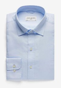 John Henric TWILL SOLID BUTTON UP - Skjorta - mid blue