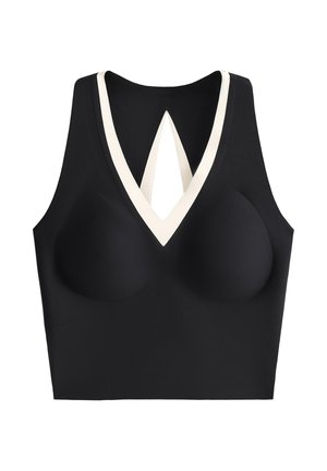 OYSHO, PERFECT-ADAPT SLEEVELESS CONTRAST - Felső - black