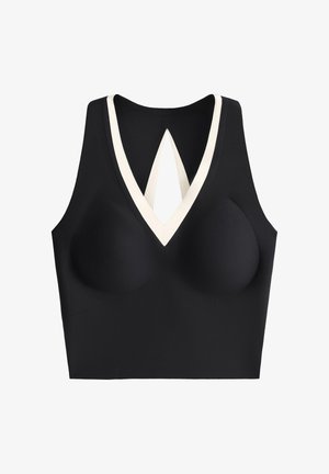 OYSHO, PERFECT-ADAPT SLEEVELESS CONTRAST - Felső - black