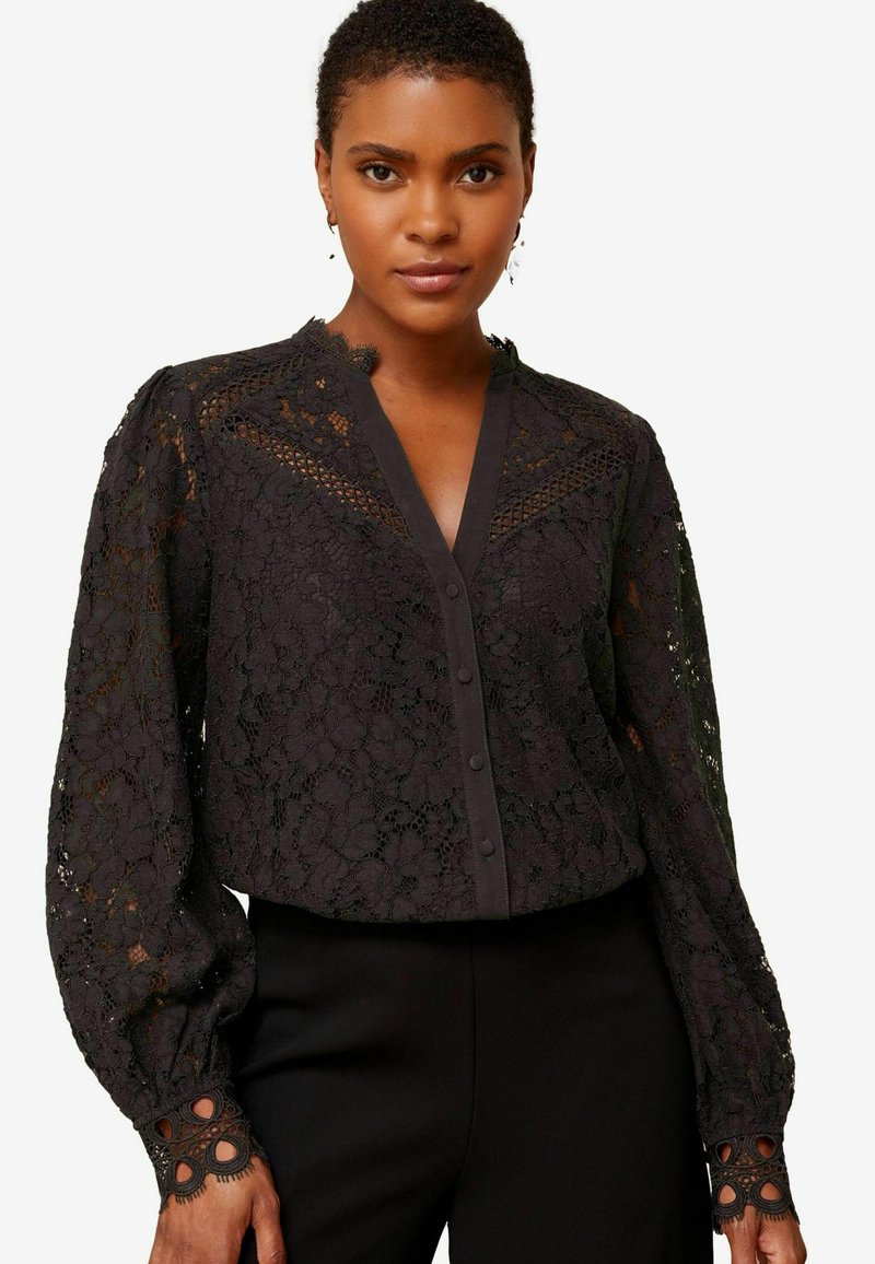 Love & Roses REGULAR FIT - BUTTON THROUGH LONG SLEEVE - Pluus - black