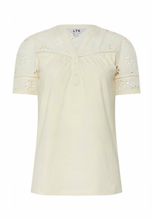 Long Tall Sally BRODERIE SHORT SLEEVE - Print T-shirt - ivory