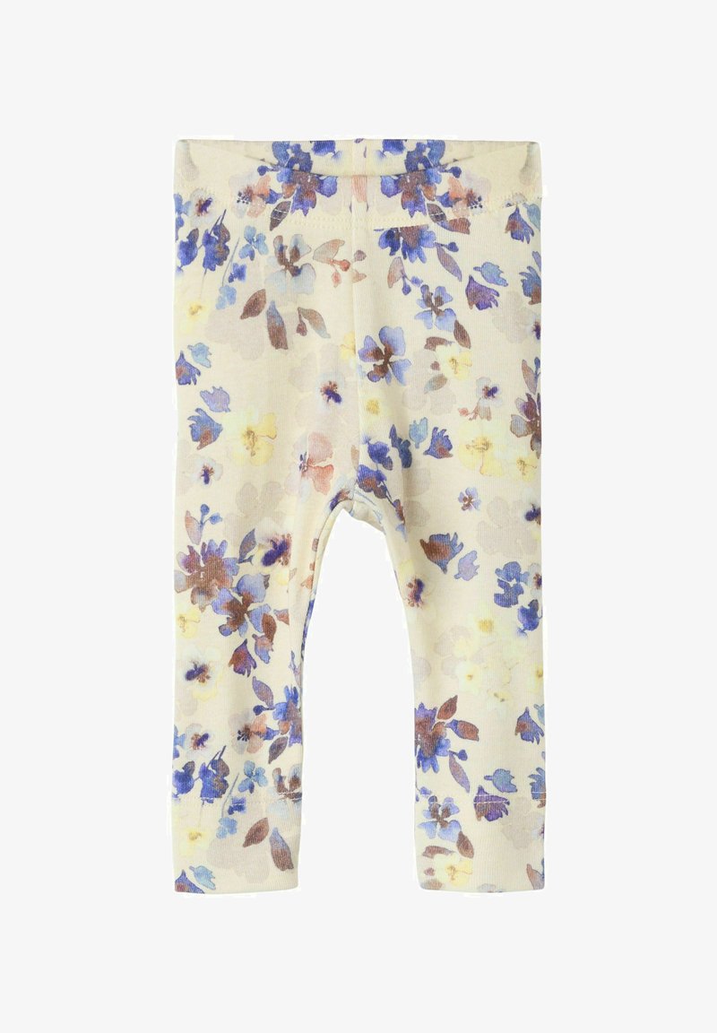 Baby κολάν σε κρεμ χρώμα με διασκορπιστά λουλουδένια μοτίβα σε αποχρώσεις μπλε, μοβ, κίτρινο και καφέ.