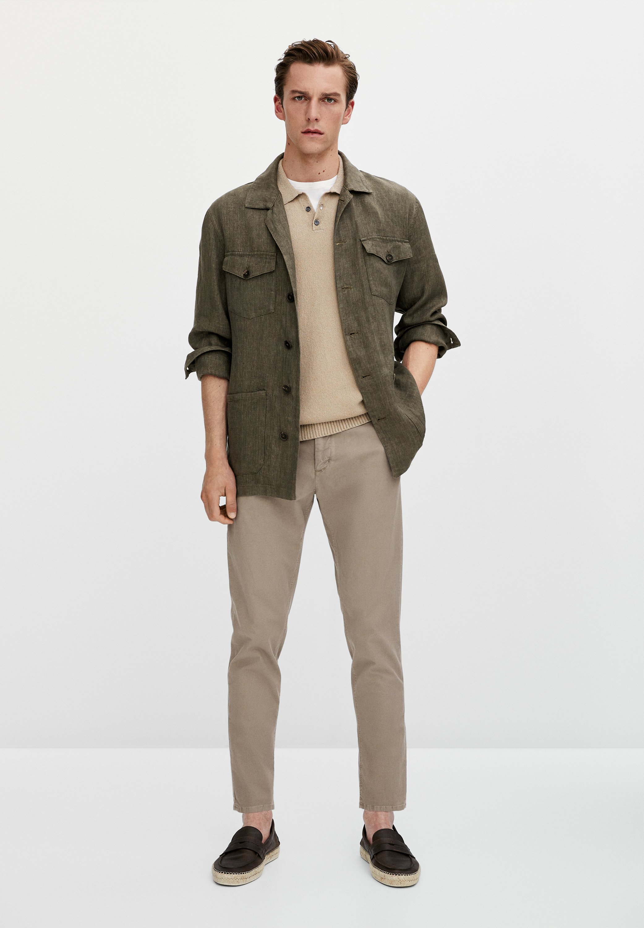 Massimo Dutti TEXTURED - Chinos - beige - Zalando.co.uk