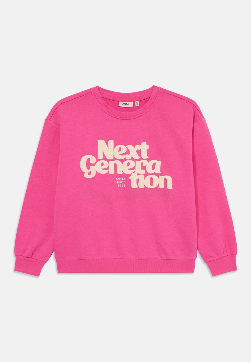 Ροζ φούτερ με κείμενο "Next Generation" σε κρεμ απόχρωση, με ριμπ τριμ στο λαιμό και τα μανίκια. Φτιαγμένο από μαλακό υλικό με χαλαρή εφαρμογή.