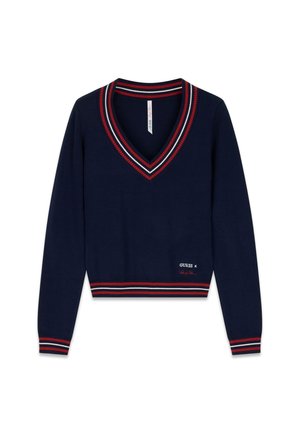 Guess, PULLOVER MIT V-AUSSCHNITT - Strickpullover - blau