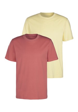 Basic T-shirt - koralle/gelb
